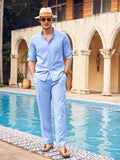 2-Piece Linen Long Sleeve Shirt Sets (US Only) Sets coofandy
