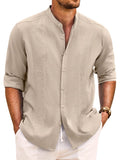 Soft Cotton Linen Button Shirt (US Only) Shirts coofandy Khaki S