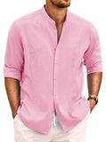 Soft Cotton Linen Button Shirt (US Only) Shirts coofandy Pink S