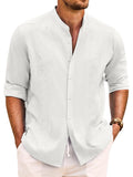 Soft Cotton Linen Button Shirt (US Only) Shirts coofandy White S