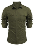Western Cowboy Style Cotton Shirt (US Only) Shirts coofandy Army Green S