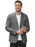 Loose Fit Two Button Casual Blazer (US Only) Blazer coofandy Grey S