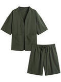 Casual Cotton Linen Kimono Sets (US Only) Sets coofandy