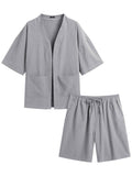 Casual Cotton Linen Kimono Sets (US Only) Sets coofandy