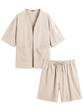 Casual Cotton Linen Kimono Sets (US Only) Sets coofandy