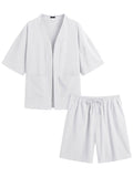 Casual Cotton Linen Kimono Sets (US Only) Sets coofandy