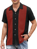 Casual Breathable Splicing Shirt (US Only) Shirts coofandy Black Red S