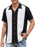 Casual Breathable Splicing Shirt (US Only) Shirts coofandy Black White S