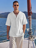 Casual Breathable Lace Up Shirt (US Only) Shirts coofandy