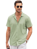 Casual Wrinkle Free Shirt (US Only) Shirts coofandy Light Green S