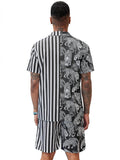 Hawaiian Splicing Beach Shirt Set (US Only) Beach Sets coofandy