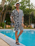 Hawaiian Splicing Beach Shirt Set (US Only) Beach Sets coofandy