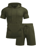 Loose Fit Hooded Sweatsuit Set (US Only) Sports Set coofandy