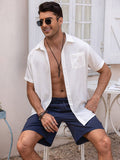 Classic Elastic Waist Linen Shorts (US Only) Shorts coofandy