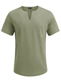 Casual Linen Style Henley Shirt (US Only) Shirts coofandy