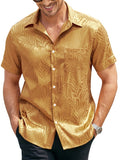 Silk Satin Jacquard Shirt (US Only) Shirts coofandy Gold S