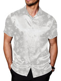 Silk Satin Jacquard Shirt (US Only) Shirts coofandy White S