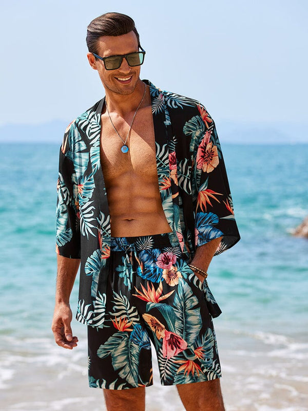 Casual Hawaiian Shirt Set (US Only) Beach Sets coofandy