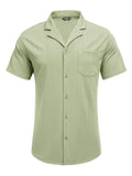 Leisure Wrinkle Free Cuban Shirt (US Only) Sets coofandy Green S