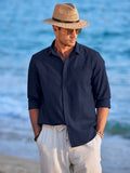 Casual Breathable Linen Shirts (US Only) Shirts coofandy Navy Blue S