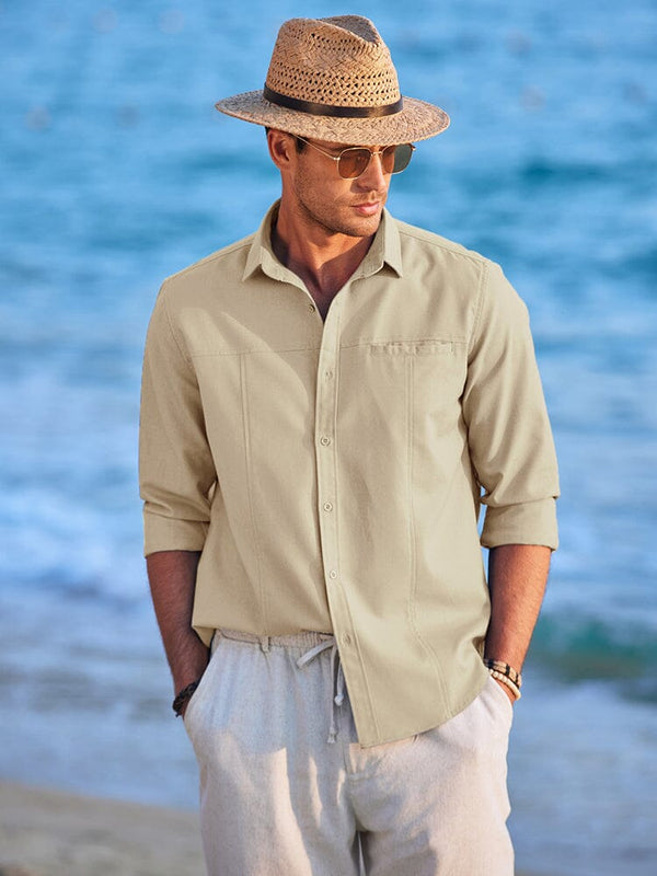 Casual Breathable Linen Shirts (US Only) Shirts coofandy Khaki XXXL
