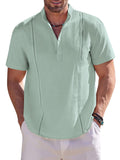 Casual Solid Cotton Henley Shirt (US Only) Shirts coofandy Green S