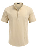 Casual Solid Cotton Henley Shirt (US Only) Shirts coofandy
