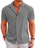 Breathable Pit Strip Laple Shirt (US Only) Shirts coofandy Dark Grey S