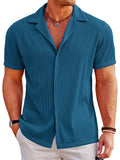 Breathable Pit Strip Laple Shirt (US Only) Shirts coofandy Lake Blue S