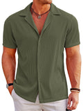 Breathable Pit Strip Laple Shirt (US Only) Shirts coofandy Green S