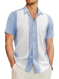Contrast Stripe Bowling Shirt (US Only) Shirts coofandy Light Blue S