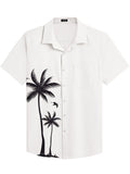 Stylish Hawaiian Floral Shirt (US Only) Shirts coofandy White - Palm Tree S