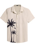 Stylish Hawaiian Floral Shirt (US Only) Shirts coofandy Beige - Palm Tree S
