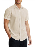 Classic Pure Cotton Button Up Shirt (US Only) Shirts coofandy Light Khaki S