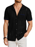 Casual Breathable Knit Top (US Only) Shirts coofandy Black S