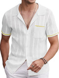 Casual Breathable Knit Top (US Only) Shirts coofandy White S