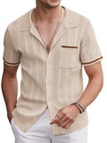 Casual Breathable Knit Top (US Only) Shirts coofandy Light Khaki S