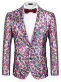 Stylish Metallic Blazer Jacket (US Only) Blazer coofandy Colored Leaf S