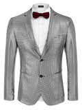 Stylish Metallic Blazer Jacket (US Only) Blazer coofandy Silver S