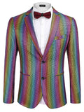 Stylish Metallic Blazer Jacket (US Only) Blazer coofandy Multicolor S