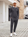 Stylish 2-Piece Tracksuit Set (US Only) Sports Set coofandy Dark Grey S