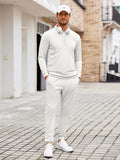 Stylish 2-Piece Tracksuit Set (US Only) Sports Set coofandy White S