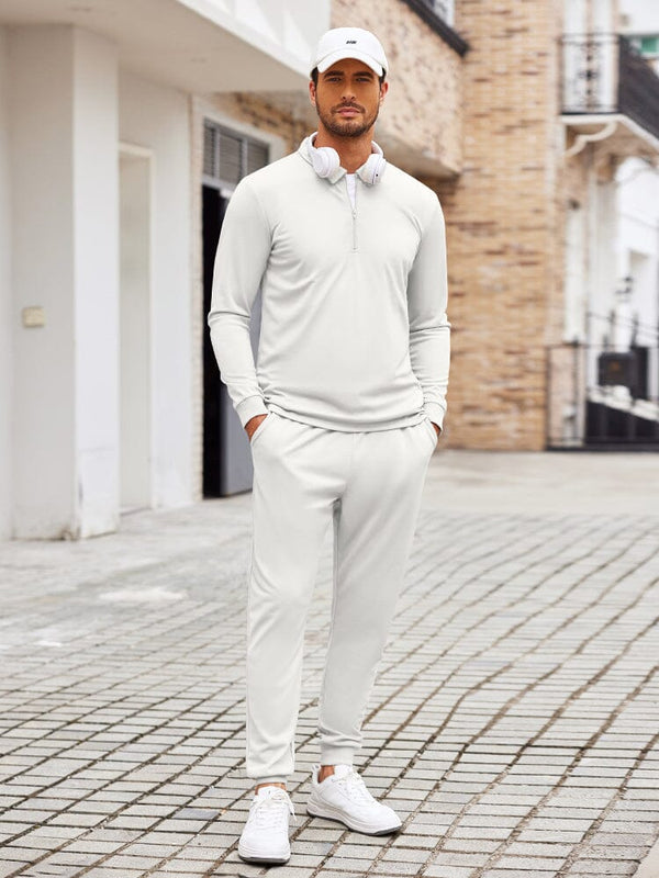 Stylish 2-Piece Tracksuit Set (US Only) Sports Set coofandy White S