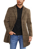 Classic Single Breasted Coat (US Only) Coat coofandy Brown Plaid S