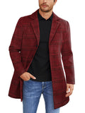 Classic Single Breasted Coat (US Only) Coat coofandy Red Plaid S