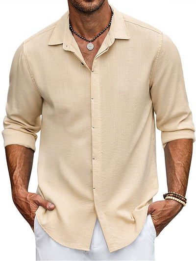 Classic Fit Long Sleeve Button Shirt (US Only) Shirts coofandy Khaki S 