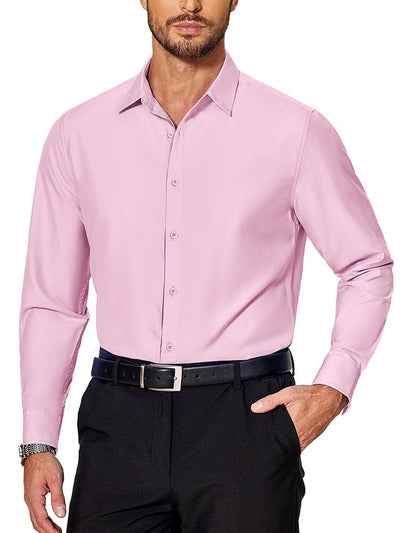 Premium Wrinkle Free Dress Shirt (US Only) Shirts coofandy Pink S 