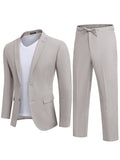 Casual Linen Blend 2-Piece Suit Sets (US Only) Suit Set coofandy Grey S