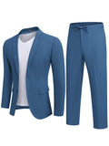 Casual Linen Blend 2-Piece Suit Sets (US Only) Suit Set coofandy Blue S