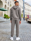 Waffle 2-Piece Hoodie Jogging Set (US Only) Sports Set coofandy